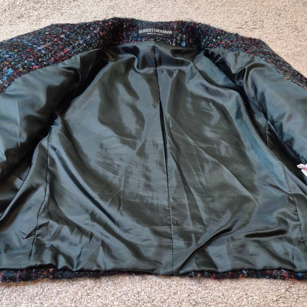 HERBERT GROSSMAN Wool Blend Tweed Jacket Size 8 - Picture 7 of 8